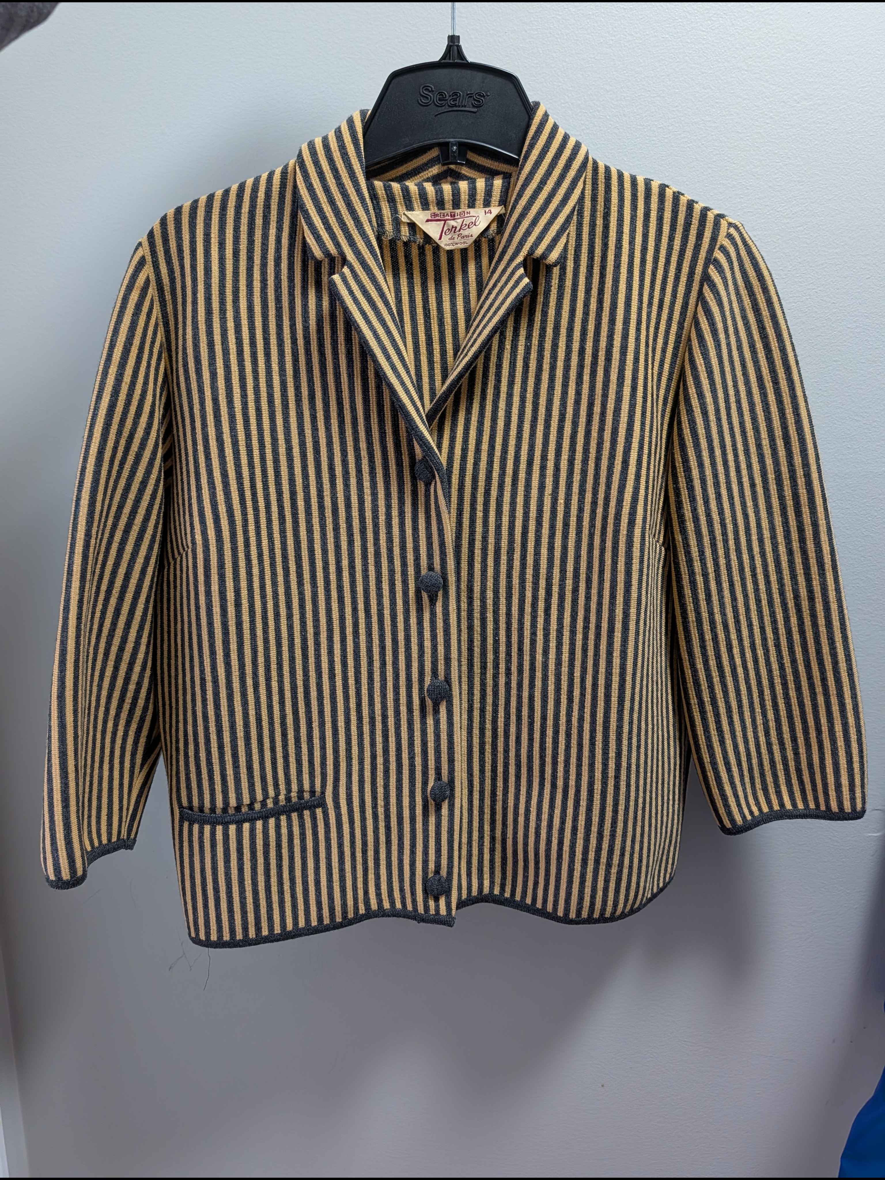 Vtg Terkel De Paris Wool Blazer